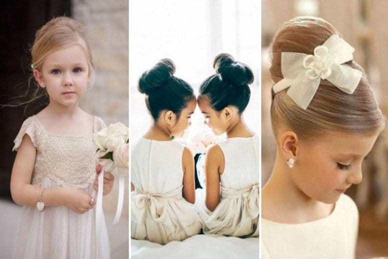 Penteado Infantil de princesa com flor de cabelo para festa e formatura 